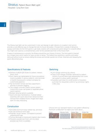 Stratus Patient Room Wall Light - Healthcare Lighting