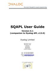SQAPL v6.1 User Guide - Dyalog Limited