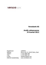 Versobank AS Avalik vahearuanne IV kvartal 2012 - Marfin Pank