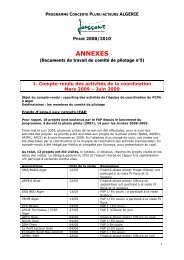 Annexes docs de travail Copil 5 - PCPA Algérie