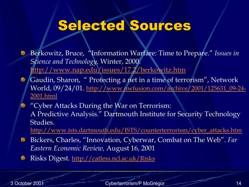 Cyberterrorism: The Bloodless War - WITSA