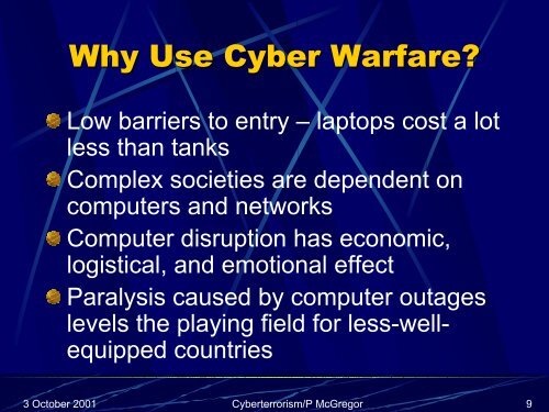 Cyberterrorism: The Bloodless War - WITSA