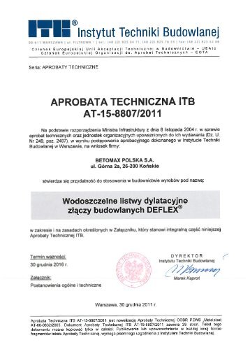 1.03 MB PDF pobierz Aprobata Techniczna ITB - Betomax Polska SA