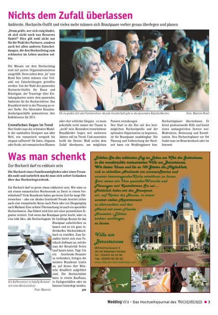 DAS WOCHENKURIER-MAGAZIN FÜR PAARE, DIE JA ZUR JA ...