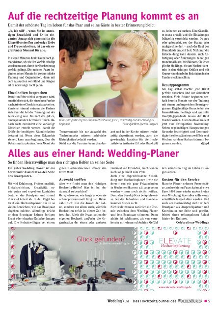 DAS WOCHENKURIER-MAGAZIN FÜR PAARE, DIE JA ZUR JA ...