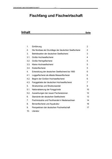 Fischfang und Fischwirtschaft