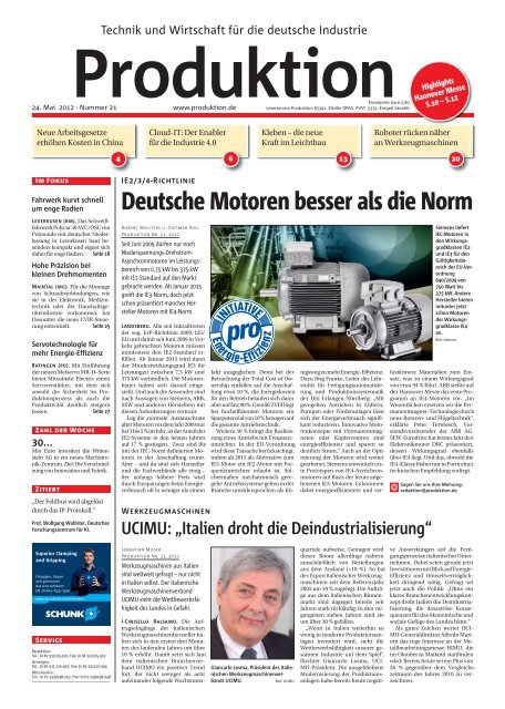 Deutsche Motoren besser als die Norm - Produktion