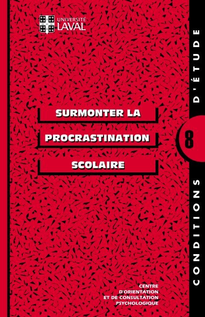 PROCRASTINATION SURMONTER LA SCOLAIRE SCOLAIRE