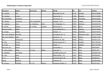 Diabetologisch orientierte Augenärzte Vorname1 Name1 Vorname2 ...