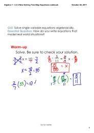 Algebra 1 - 3.3 2 New Solving Two-Step Equations.notebook