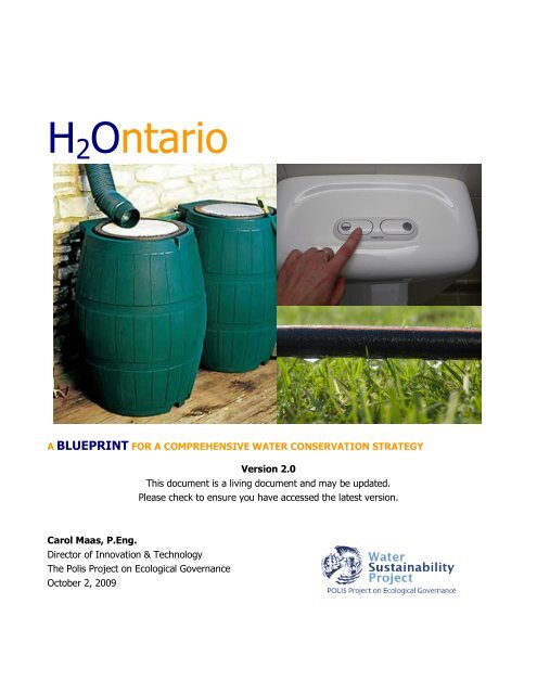 H2Ontario - Version 2.0 - POLIS Water Sustainability Project