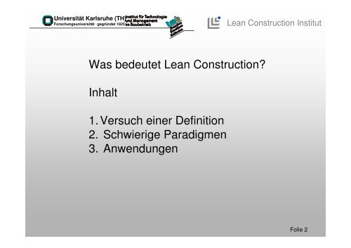 Was bedeutet Lean Construction? - Lean Management Institut