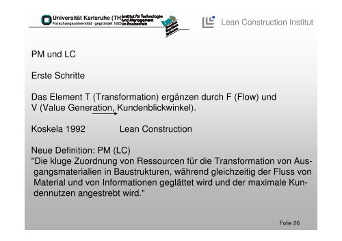 Was bedeutet Lean Construction? - Lean Management Institut