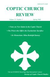 2004 Spring.Vol25.#1.pdf - Coptic Church Review