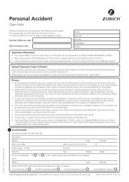 Zurich Personal Accident Claim Form - AIS Insurance Brokers