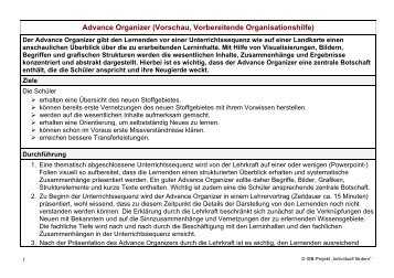 Advance Organizer - Individuell FÃ¶rdern