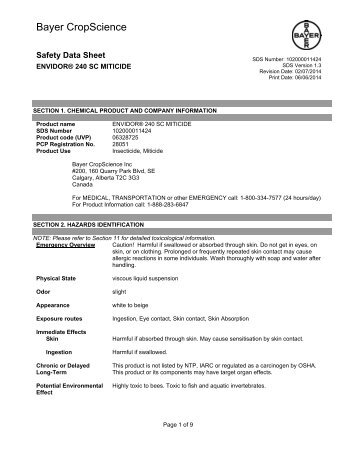 Envidor 240 SC msds english.pdf - Bartlett.ca