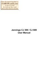 Jennings CJ 300 / CJ 600 User Manual - Scale Manuals