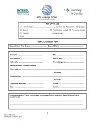 Download 2013 TESOL Application Form - Wits Language School