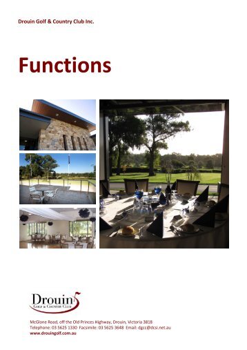 Function Terms and Conditions - Drouin Golf & Country Club