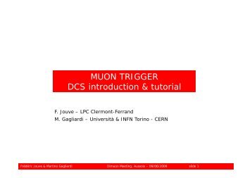 MUON TRIGGER DCS introduction & tutorial - ALICE Muon Trigger ...