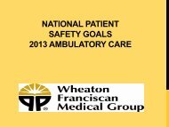 National patient Safety Goals 2013 ambulatory Care