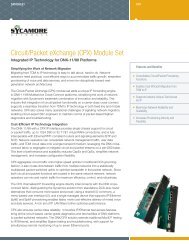 Circuit/Packet eXchange (CPX) Module Set - Sycamore Networks Inc.