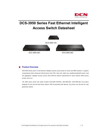 DCS-3950 Series Fast Ethernet Intelligent Access Switch ... - DCN