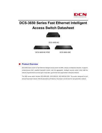 DCS-3650 Series Fast Ethernet Intelligent Access Switch ... - DCN