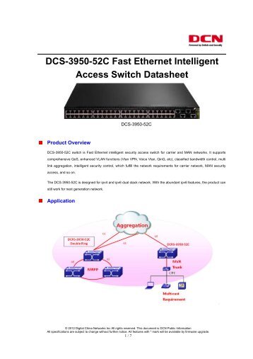 DCS-3950-52C Fast Ethernet Intelligent Access Switch ... - DCN