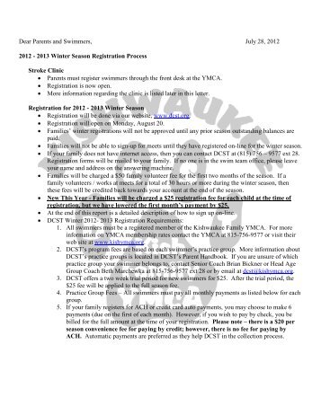 DCST 2012 - 2013 Winter Season Registration Instructions
