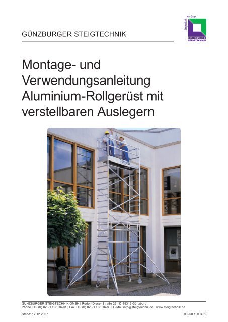 Aufsteckrahmen f/ür Ger/üstgr/ö/ße 0,75 m H/öhe ca m 1,00 m