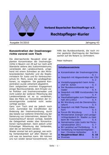 Rechtspfleger-Kurier - Verband Bayer. Rechtspfleger e.V.