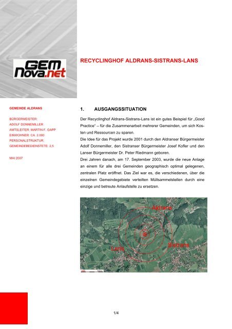 RECYCLINGHOF ALDRANS-SISTRANS-LANS - GemNova.net