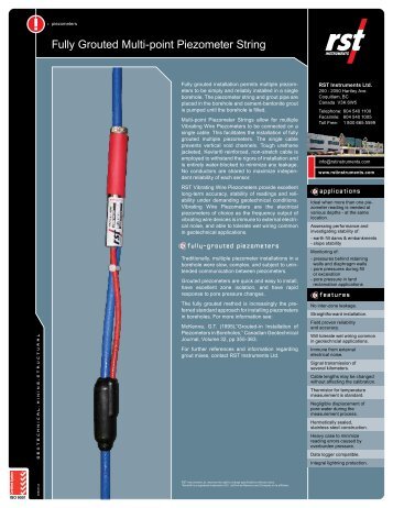 Fully Grouted Multi-point Piezometer String - MGS Europe GmbH