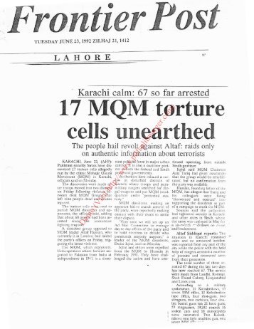 MQM As A Terrorist Organization Since 1992 Part 3 of 4