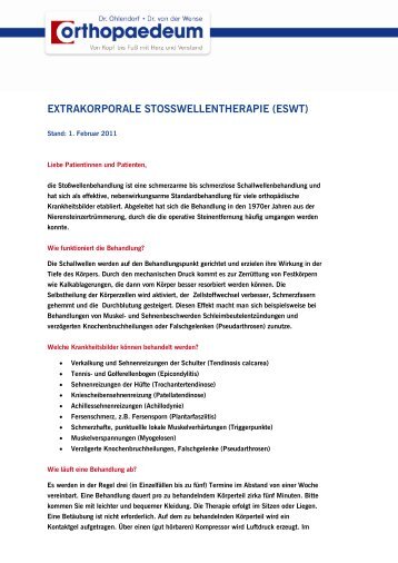 extrakorporale stosswellentherapie (eswt) - Orthopaedeum.de