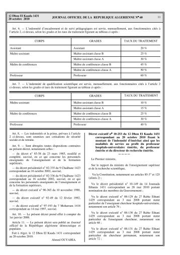 11 JOURNAL OFFICIEL DE LA REPUBLIQUE ALGERIENNE NA 60 ...