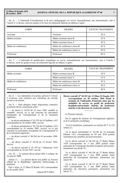 11 JOURNAL OFFICIEL DE LA REPUBLIQUE ALGERIENNE NA 60 ...