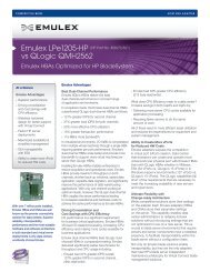 Emulex LPe1205-HP vs QLogic QMH2562 Competitive Brief