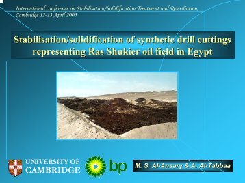 Stabilisation/solidification of synthetic drill cuttings ... - Starnet