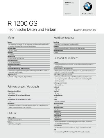 Datenblatt R 1200 GS - BMW