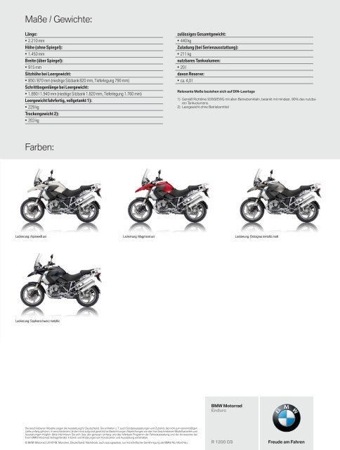 Datenblatt R 1200 GS - BMW