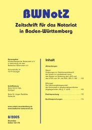 Zeitschrift Fur Das Notariat In Baden Wurttemberg Bwnotz