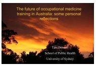 The future of occupational medicine training in Australia: some ...