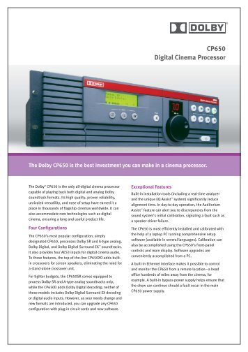Dolby CP650 Digital Cinema Processor - Kelonik