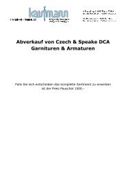 Abverkauf von Czech & Speake DCA Garnituren & Armaturen