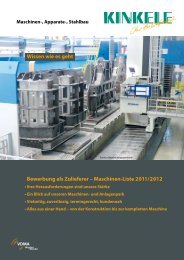 Bewerbung als Zulieferer – Maschinen-Liste 2011/2012 ... - Kinkele