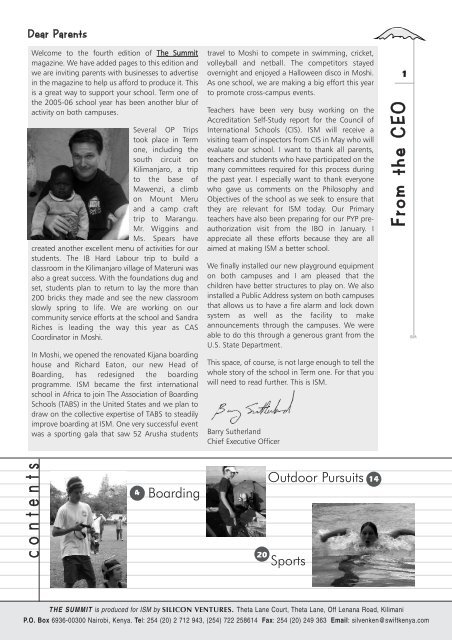 Summit Magazine December 2005 - International School Moshi
