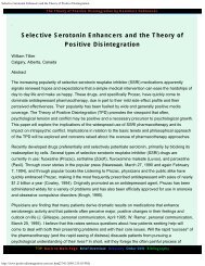 Selective Serotonin Enhancers and the Theory of Positive ...